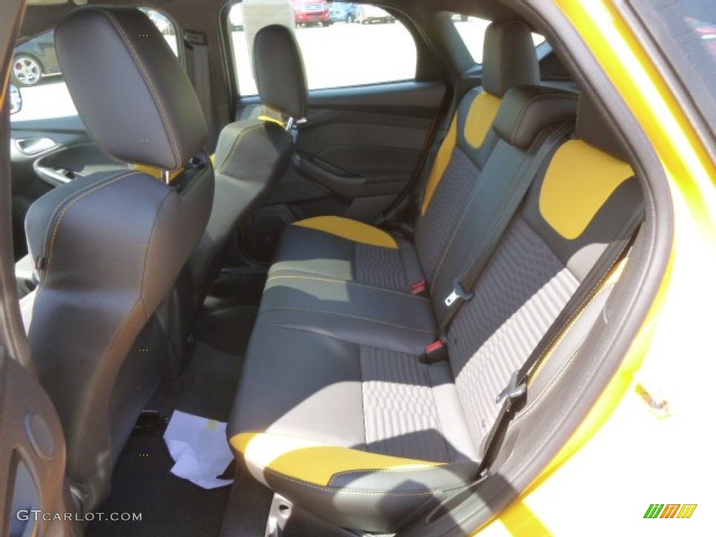 ST Tangerine Scream/Charcoal Black Recaro Sport Seats Interior 2014 Ford Focus ST Hatchback Photo #93636229
