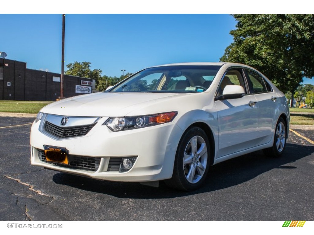 2010 TSX Sedan - Premium White Pearl / Taupe photo #1