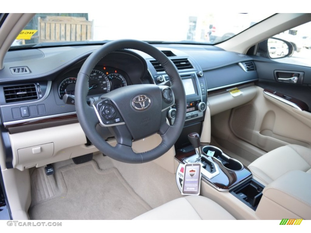 2014 Camry XLE - Attitude Black Metallic / Ivory photo #7