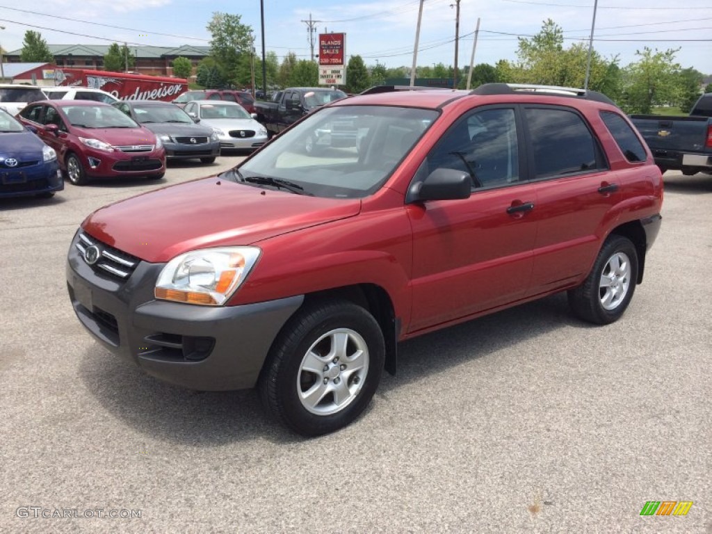 Volcanic Red Metallic 2008 Kia Sportage LX Exterior Photo #93642070