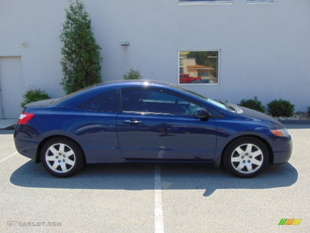2007 Civic LX Coupe - Royal Blue Pearl / Gray photo #2