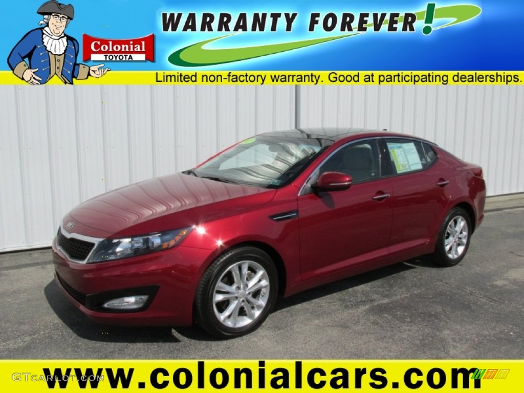 2013 Optima EX - Remington Red / Beige photo #1