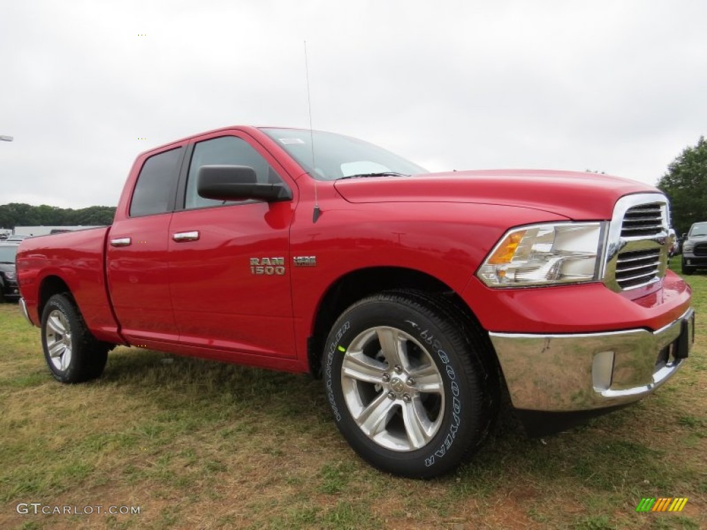 2014 1500 SLT Quad Cab - Flame Red / Black/Diesel Gray photo #4