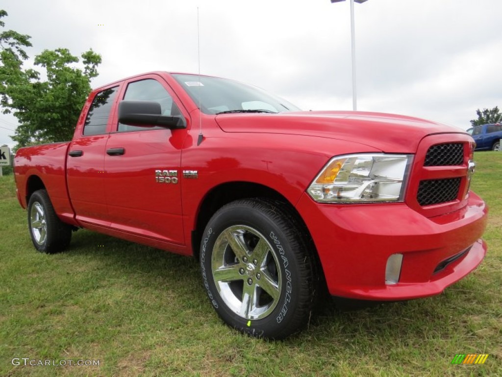 2014 1500 Express Quad Cab - Flame Red / Black/Diesel Gray photo #4