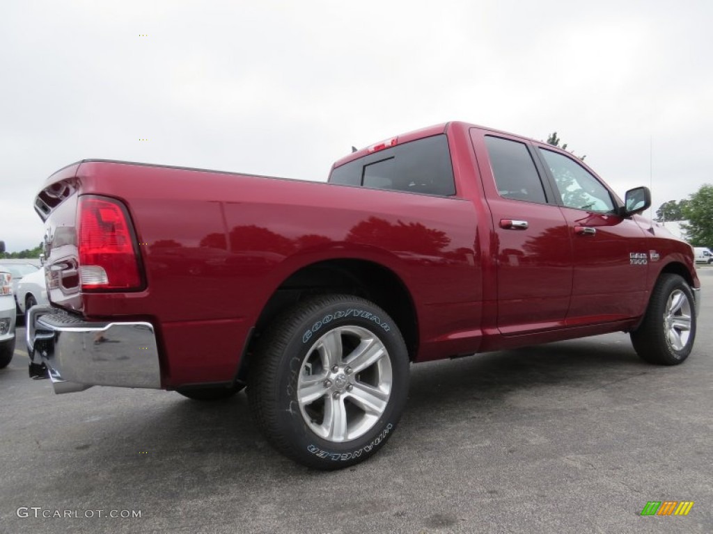 2014 1500 SLT Quad Cab - Deep Cherry Red Crystal Pearl / Canyon Brown/Light Frost Beige photo #3