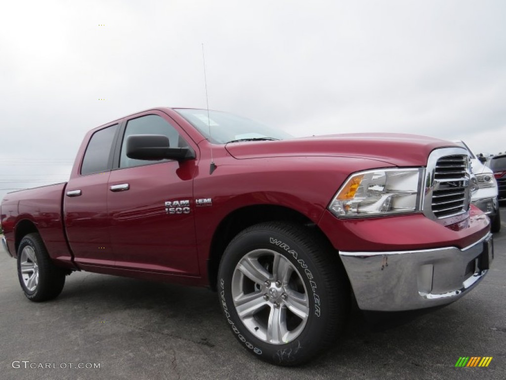 2014 1500 SLT Quad Cab - Deep Cherry Red Crystal Pearl / Canyon Brown/Light Frost Beige photo #4
