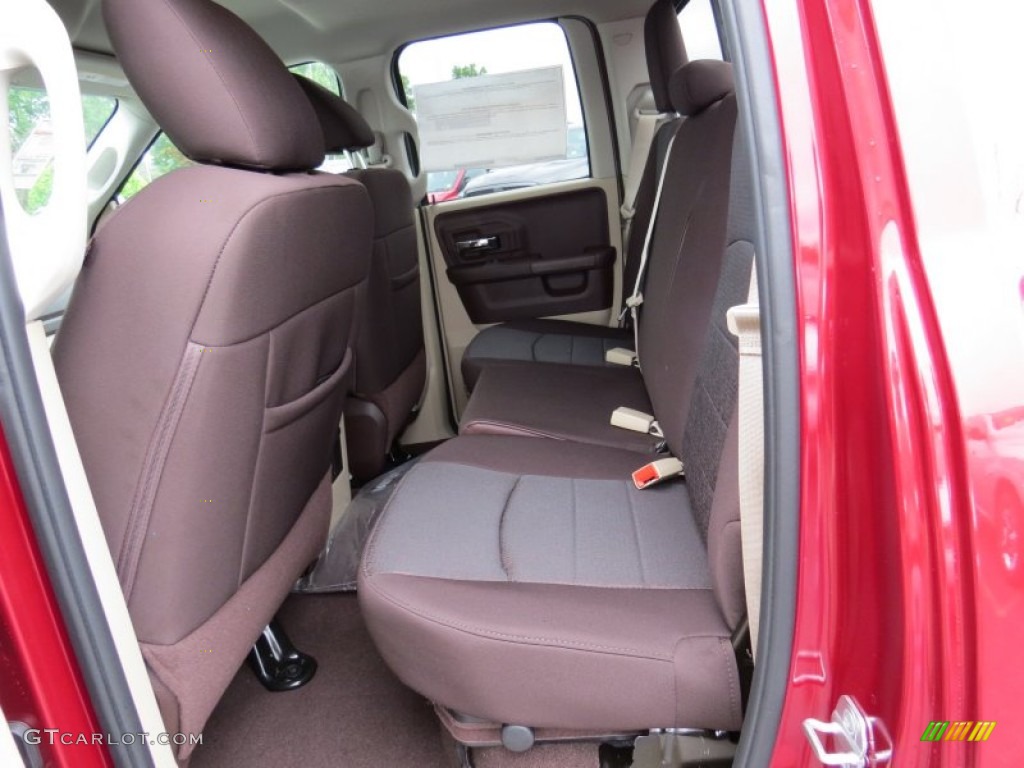2014 1500 SLT Quad Cab - Deep Cherry Red Crystal Pearl / Canyon Brown/Light Frost Beige photo #8