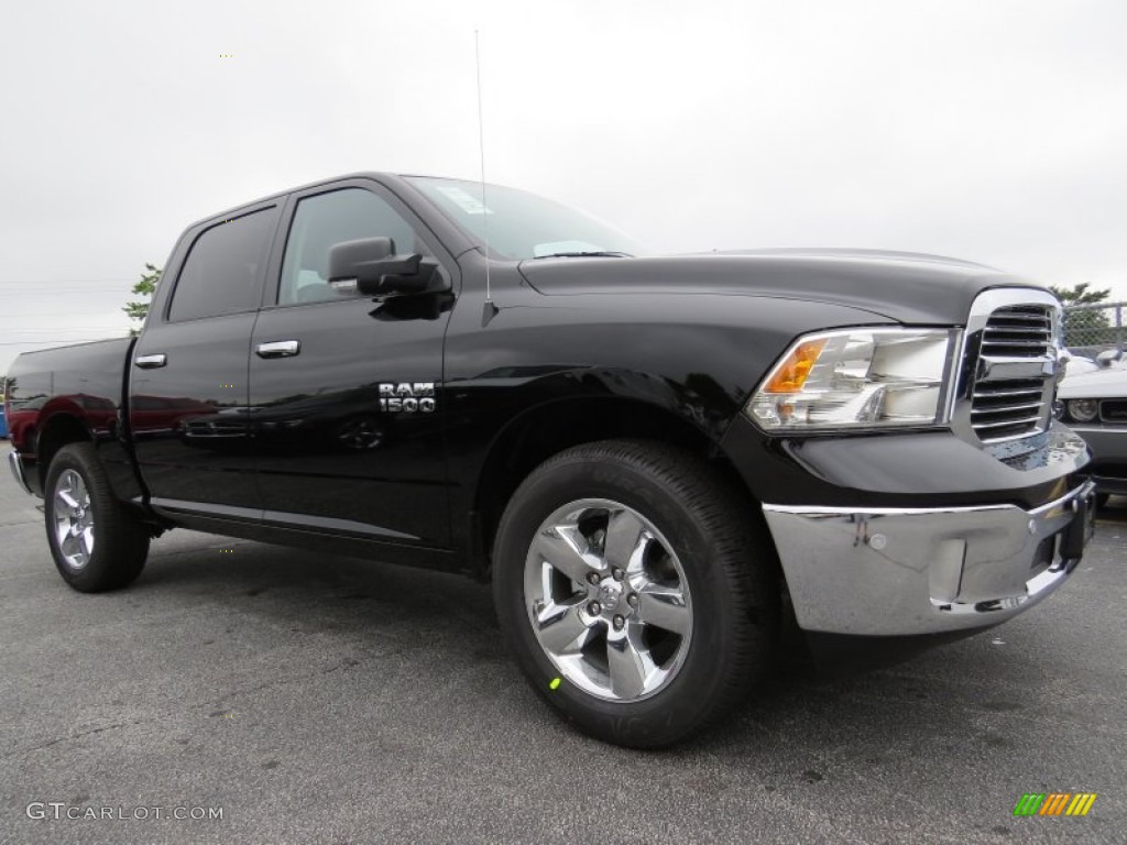 2014 1500 Big Horn Crew Cab - Black / Black/Diesel Gray photo #4