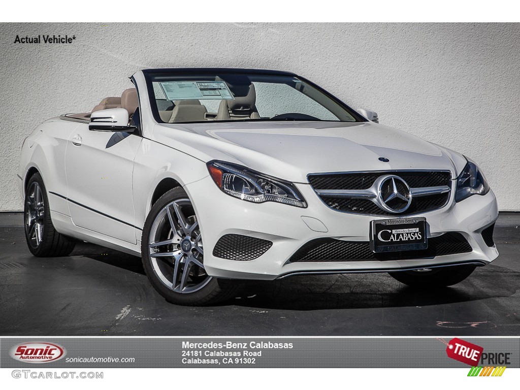 2014 E 350 Cabriolet - Polar White / Silk Beige/Espresso Brown photo #1