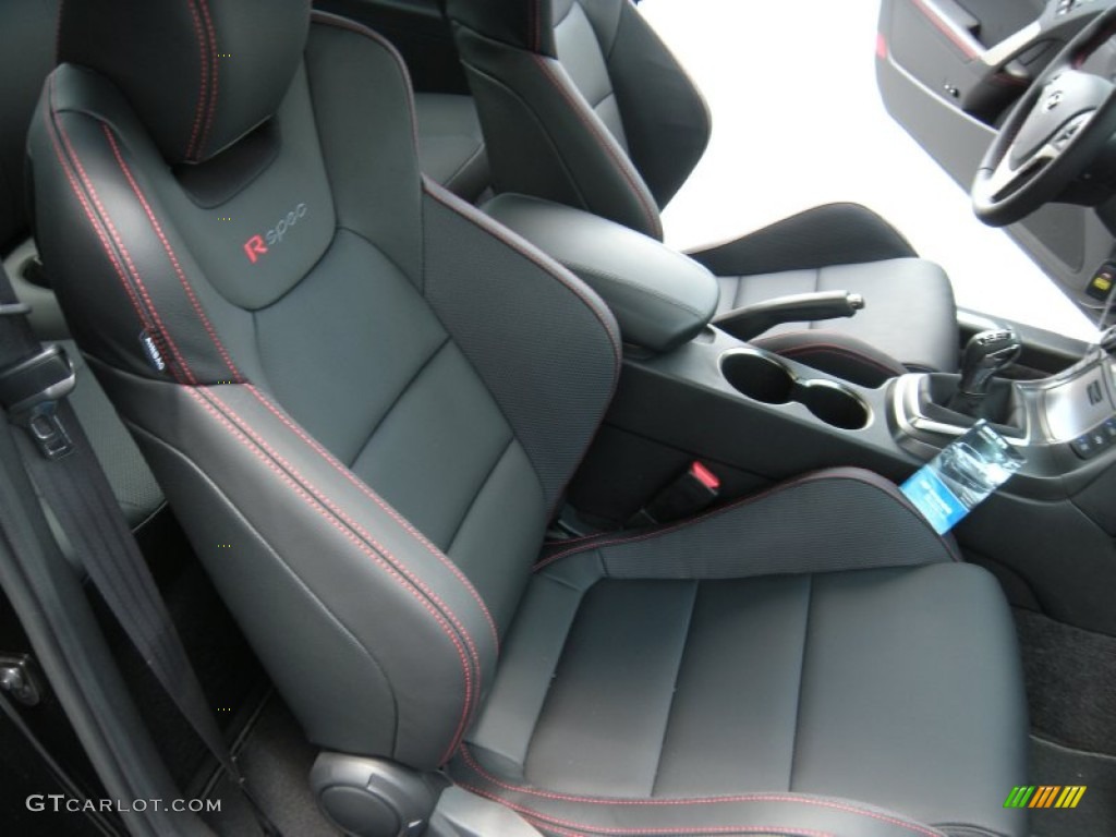2014 Genesis Coupe 3.8L R-Spec - Caspian Black / R-Spec Black/Red photo #18