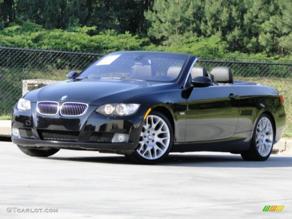 2009 3 Series 328i Convertible - Jet Black / Cream Beige Dakota Leather photo #1