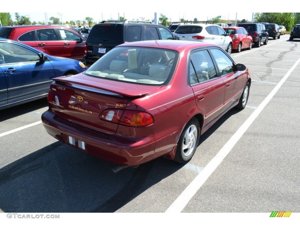 1999 Corolla LE - Venetian Red Pearl / Pebble Beige photo #2