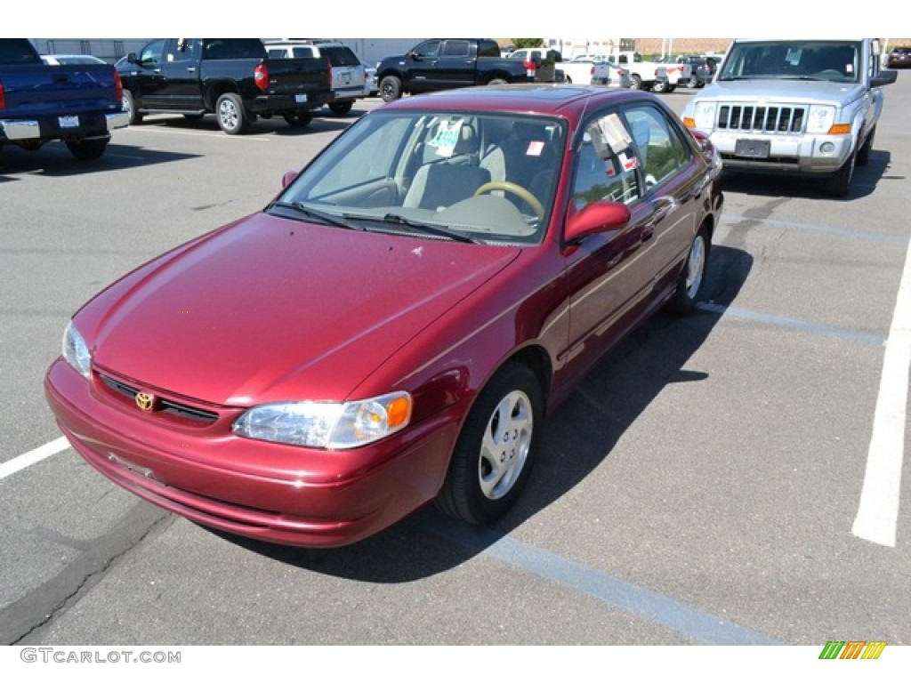 1999 Corolla LE - Venetian Red Pearl / Pebble Beige photo #4