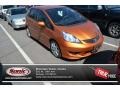 Orange Revolution Metallic 2009 Honda Fit Sport