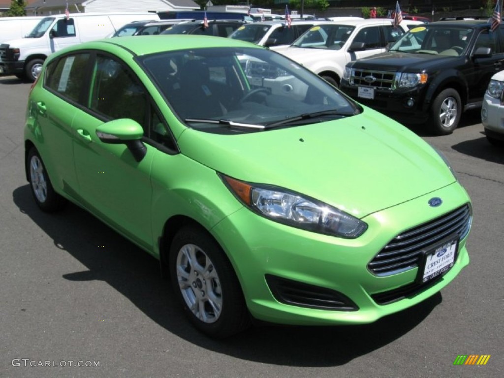 2014 Fiesta SE Hatchback - Green Envy / Charcoal Black photo #1