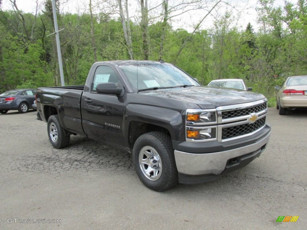 Tungsten Metallic 2014 Chevrolet Silverado 1500 WT Regular Cab 4x4 Exterior Photo #93684689