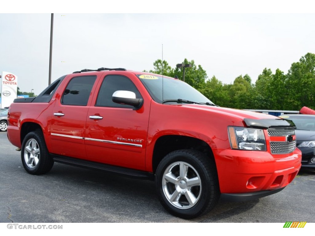 2011 Avalanche LTZ 4x4 - Victory Red / Ebony photo #1