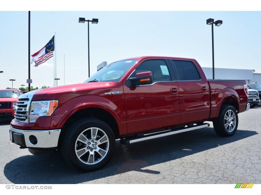 2014 F150 Lariat SuperCrew 4x4 - Ruby Red / Pale Adobe photo #3