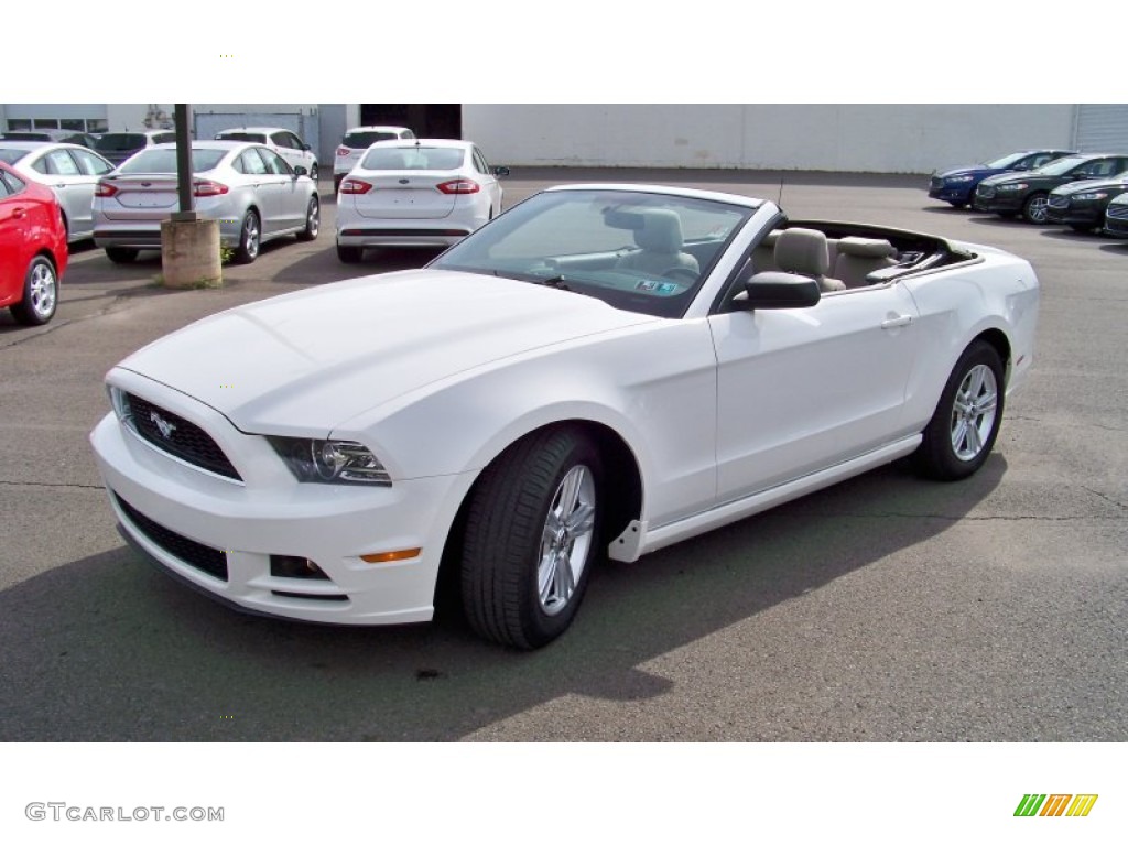 2013 Mustang V6 Convertible - Performance White / Stone photo #1