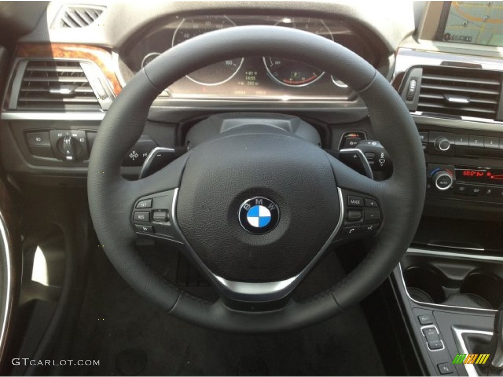 2014 BMW 4 Series 428i Convertible Black Steering Wheel Photo #93696074