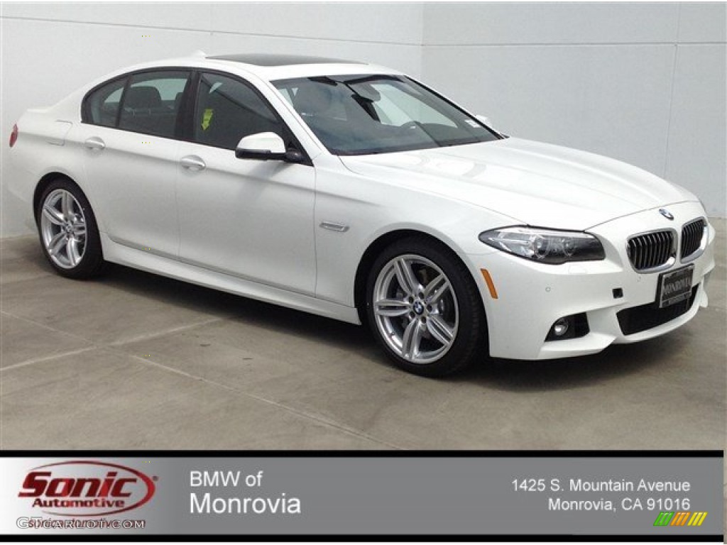 2014 5 Series 535i Sedan - Alpine White / Black photo #1