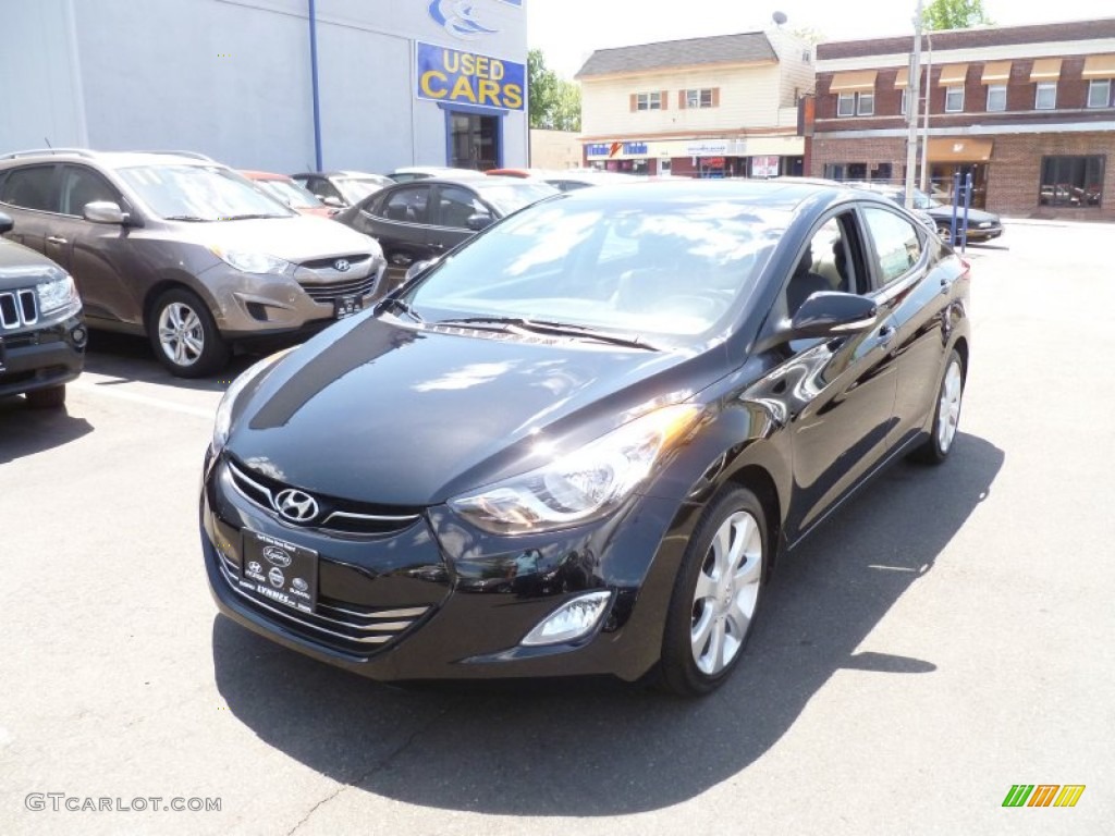 2012 Elantra Limited - Midnight Black / Gray photo #1