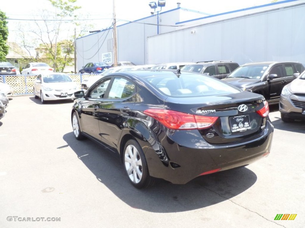 2012 Elantra Limited - Midnight Black / Gray photo #3