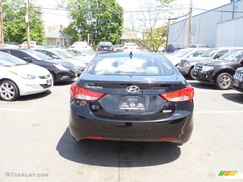 2012 Elantra Limited - Midnight Black / Gray photo #4