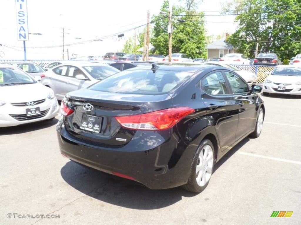 2012 Elantra Limited - Midnight Black / Gray photo #5