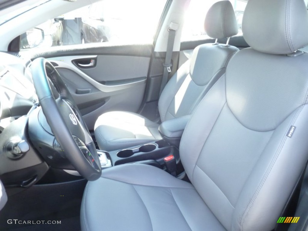 2012 Elantra Limited - Midnight Black / Gray photo #7