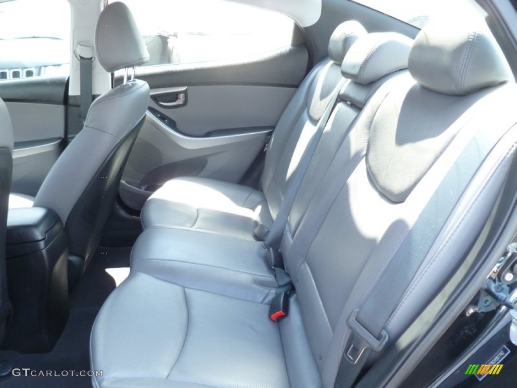 2012 Elantra Limited - Midnight Black / Gray photo #8