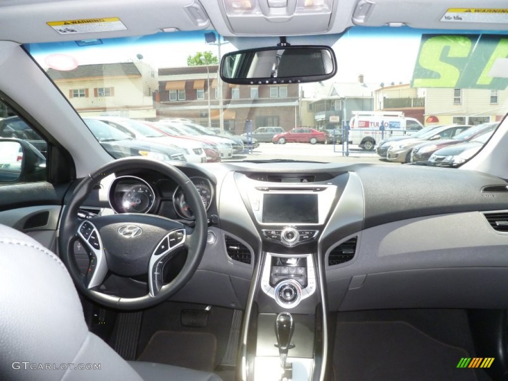 2012 Elantra Limited - Midnight Black / Gray photo #11