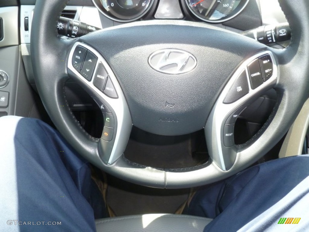 2012 Elantra Limited - Midnight Black / Gray photo #14