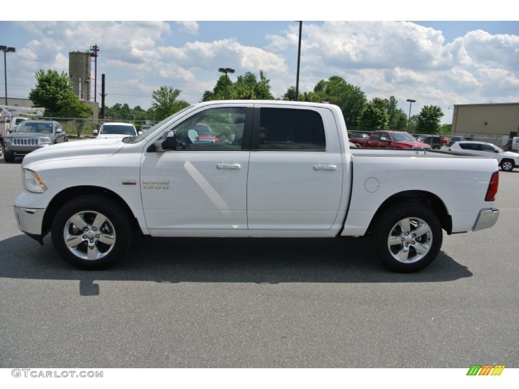 2014 1500 Big Horn Crew Cab - Bright White / Canyon Brown/Light Frost Beige photo #3