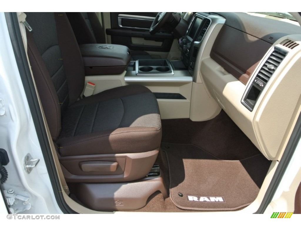 2014 1500 Big Horn Crew Cab - Bright White / Canyon Brown/Light Frost Beige photo #16