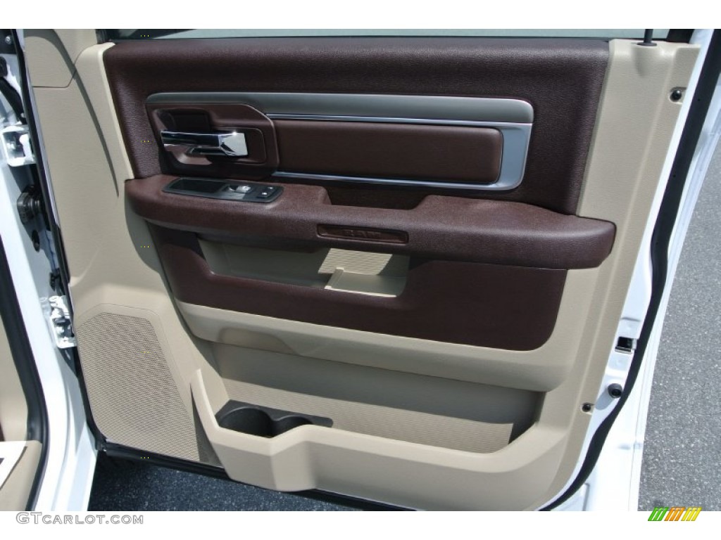 2014 1500 Big Horn Crew Cab - Bright White / Canyon Brown/Light Frost Beige photo #17