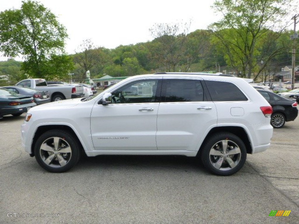 2014 Grand Cherokee Overland 4x4 - Bright White / Overland Vesuvio Indigo Blue/Jeep Brown photo #2