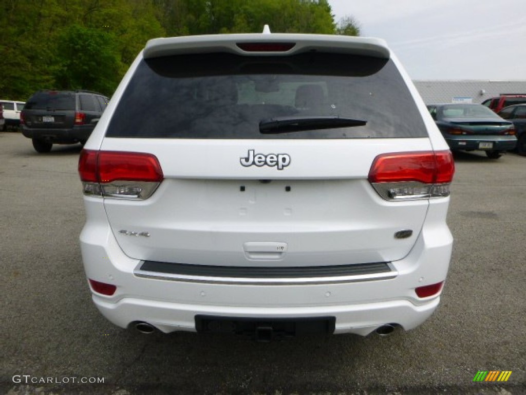 2014 Grand Cherokee Overland 4x4 - Bright White / Overland Vesuvio Indigo Blue/Jeep Brown photo #4