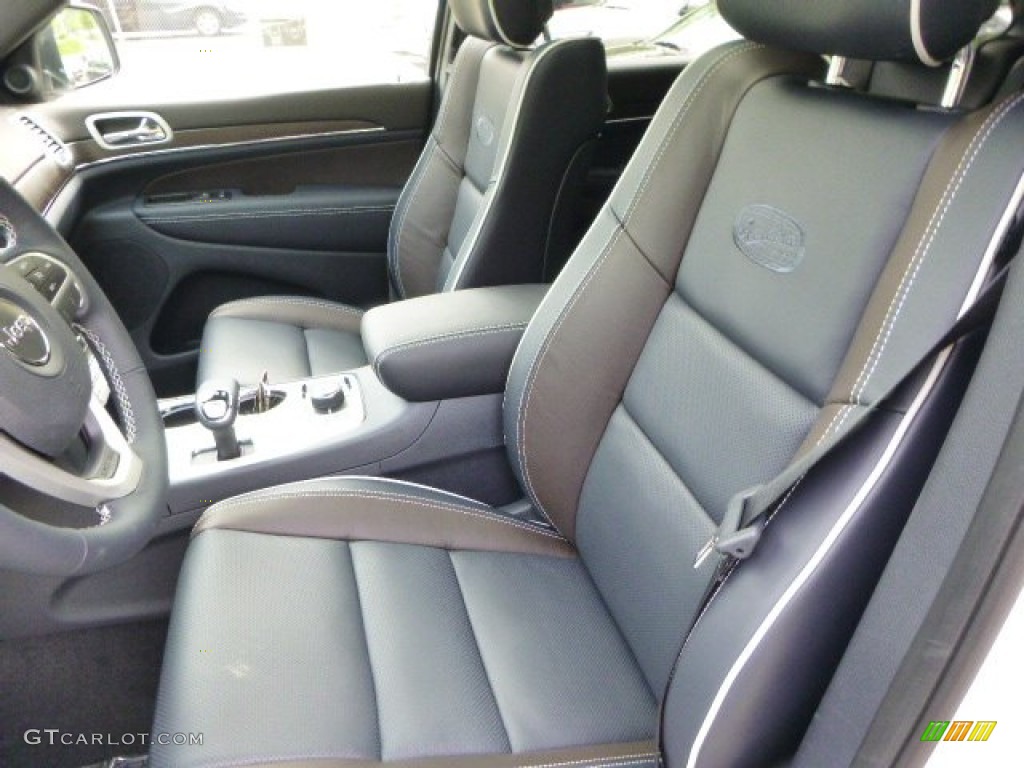 2014 Grand Cherokee Overland 4x4 - Bright White / Overland Vesuvio Indigo Blue/Jeep Brown photo #10