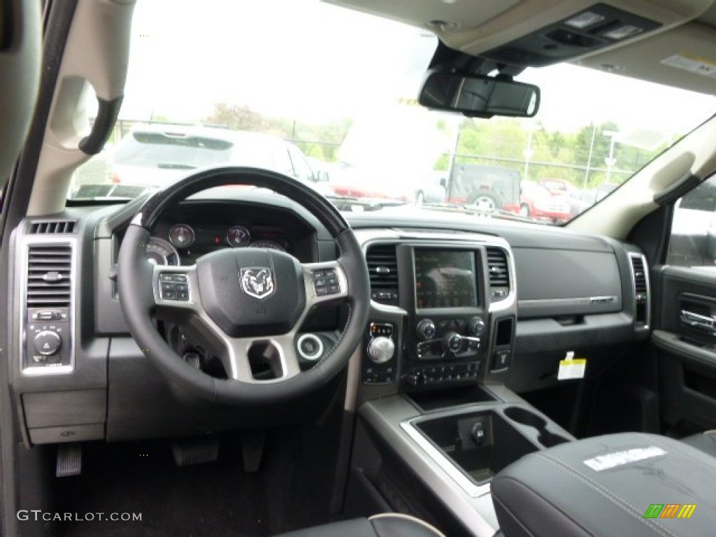 2014 Ram 1500 Laramie Longhorn Crew Cab 4x4 Black Dashboard Photo #93711180