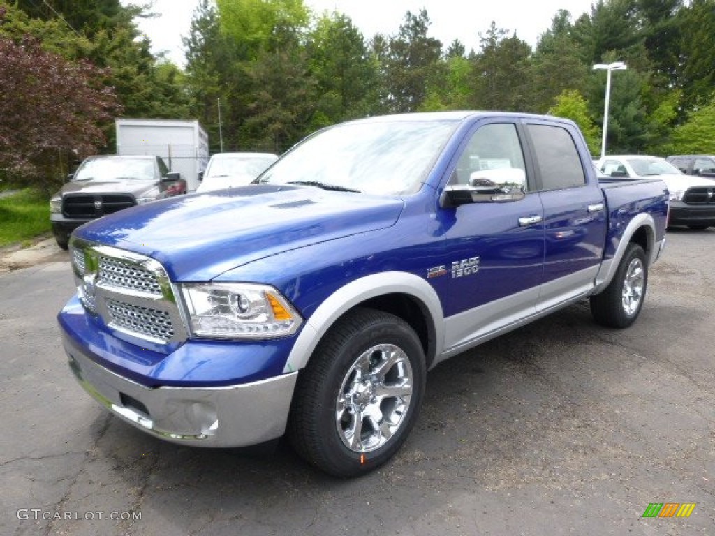 2014 1500 Laramie Crew Cab 4x4 - Blue Streak Pearl Coat / Black photo #2