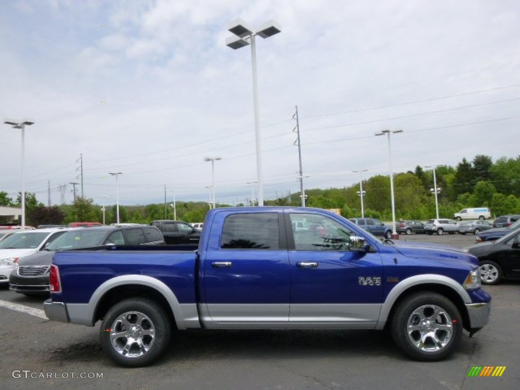 2014 1500 Laramie Crew Cab 4x4 - Blue Streak Pearl Coat / Black photo #5