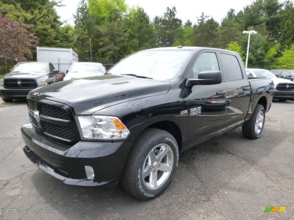 2014 1500 Express Quad Cab 4x4 - Black / Black/Diesel Gray photo #2