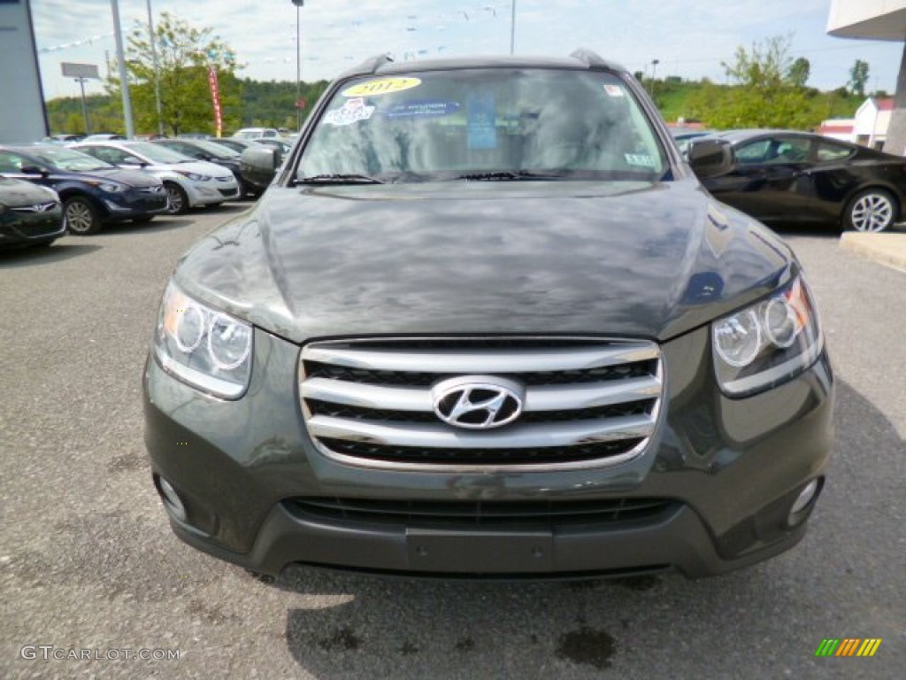 2012 Santa Fe SE V6 AWD - Black Forest Green / Gray photo #2
