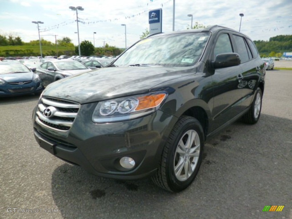 2012 Santa Fe SE V6 AWD - Black Forest Green / Gray photo #3