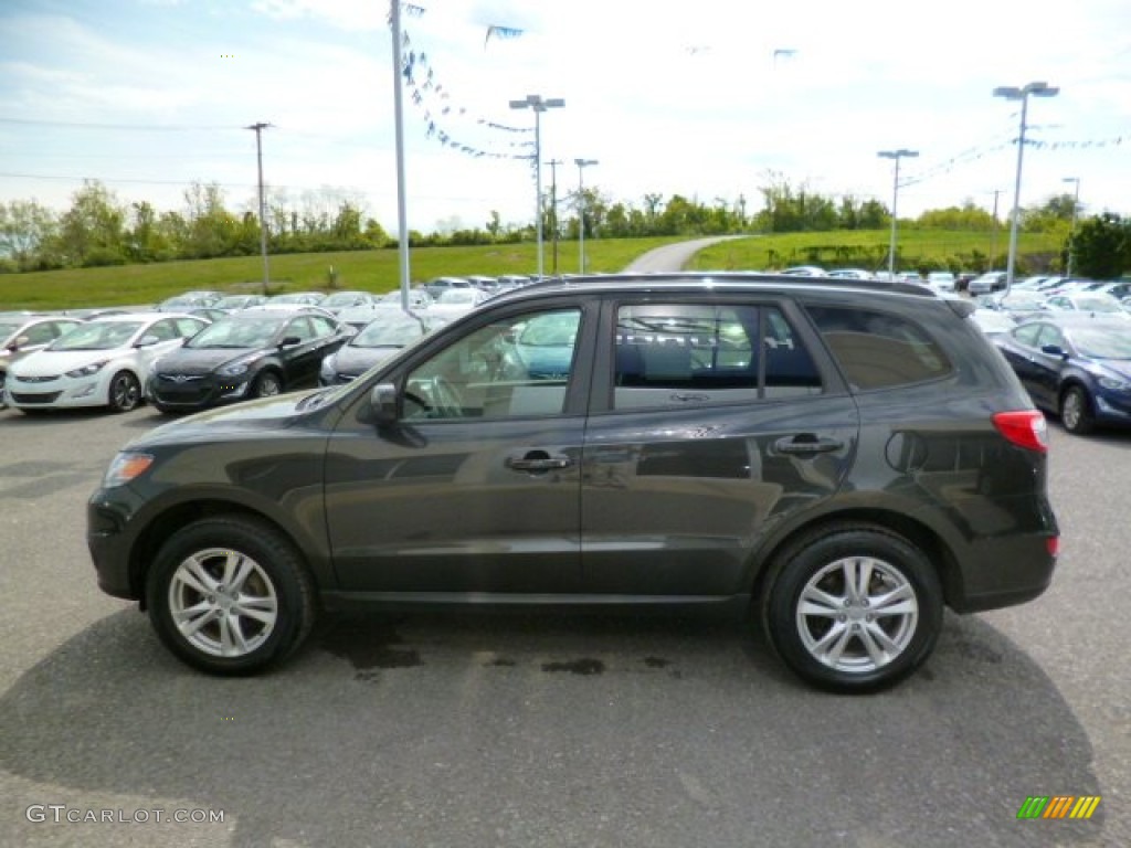 2012 Santa Fe SE V6 AWD - Black Forest Green / Gray photo #4