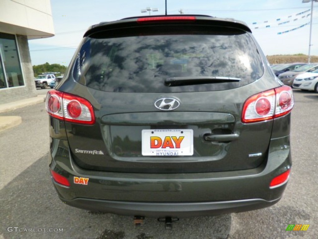 2012 Santa Fe SE V6 AWD - Black Forest Green / Gray photo #6