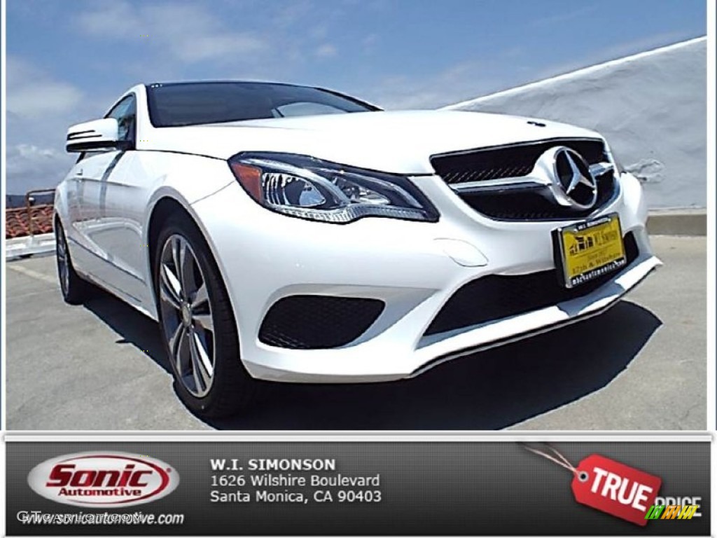 2014 E 350 Coupe - Polar White / Silk Beige/Espresso Brown photo #1