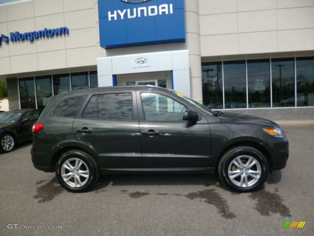 2012 Santa Fe SE V6 AWD - Black Forest Green / Gray photo #8