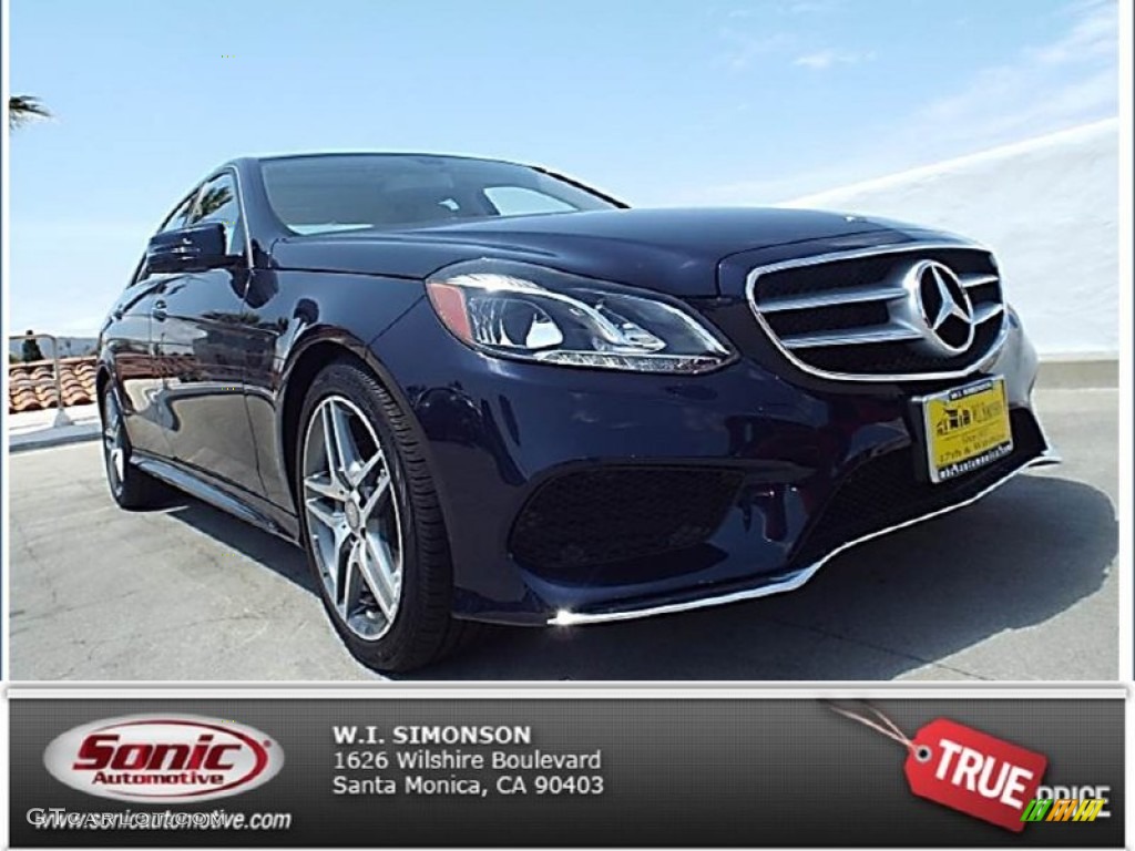 2014 E 350 Sport Sedan - Lunar Blue Metallic / Silk Beige/Espresso Brown photo #1